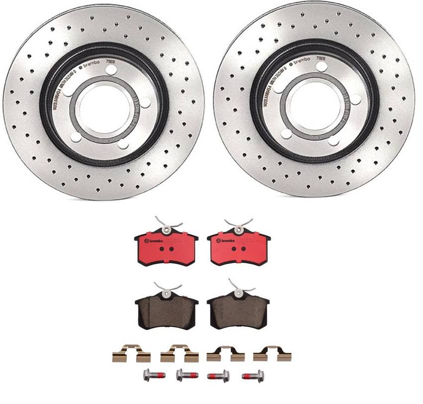 Audi Brembo Brake Kit - Pads and Rotors Rear (280mm) (Xtra) (Ceramic) 8E0698451L - Brembo 2262555KIT